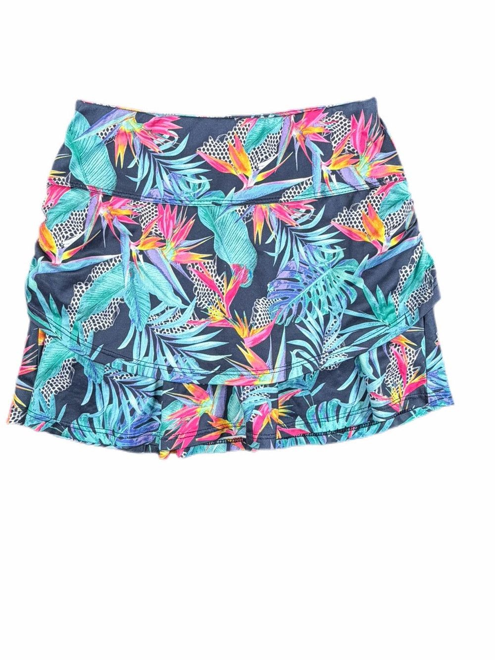 LUCKY IN LOVE Tropical Print Athletic Skort Skirt - Small (7-8)